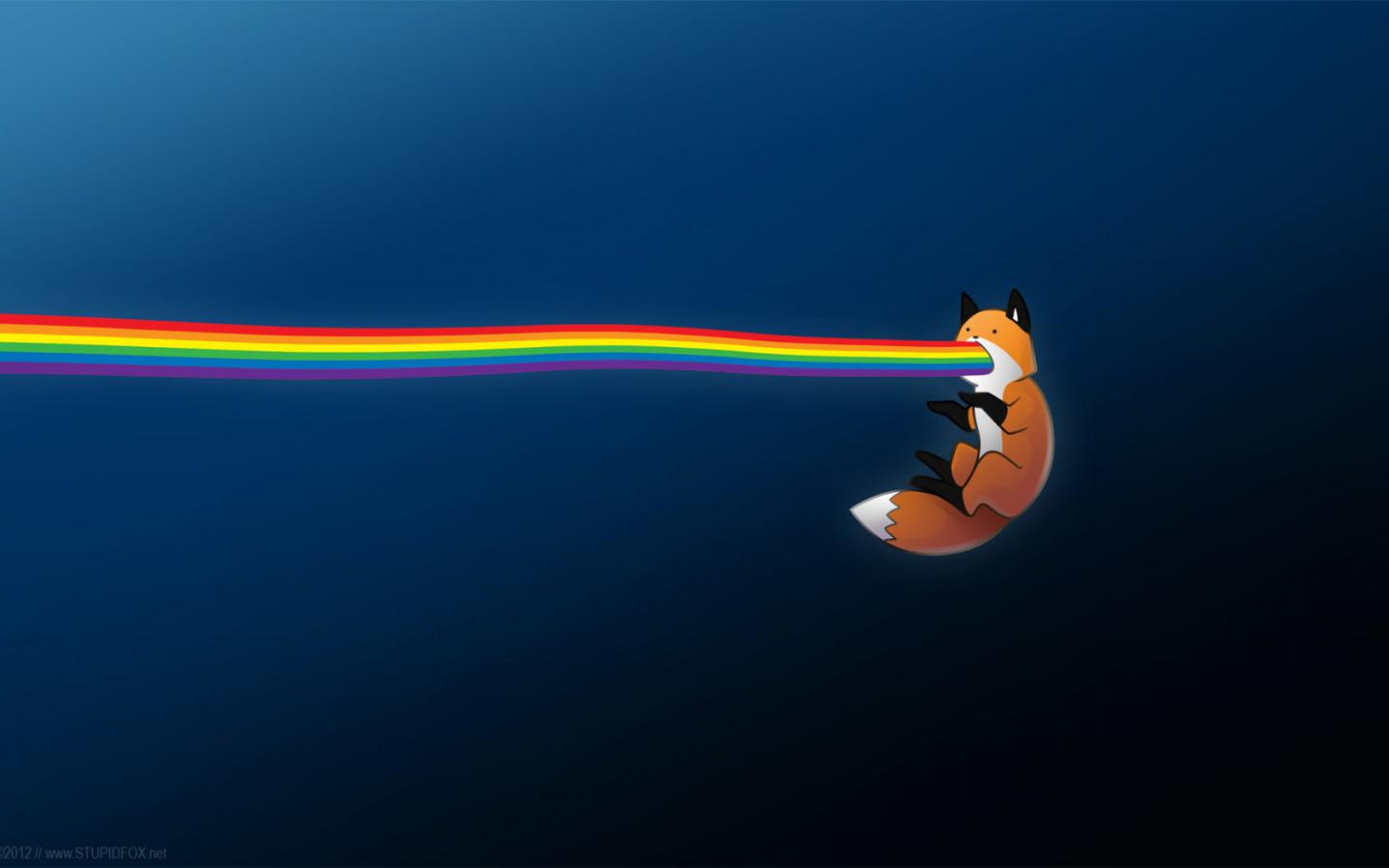 Rainbow fox - fox, powered by a rainbow