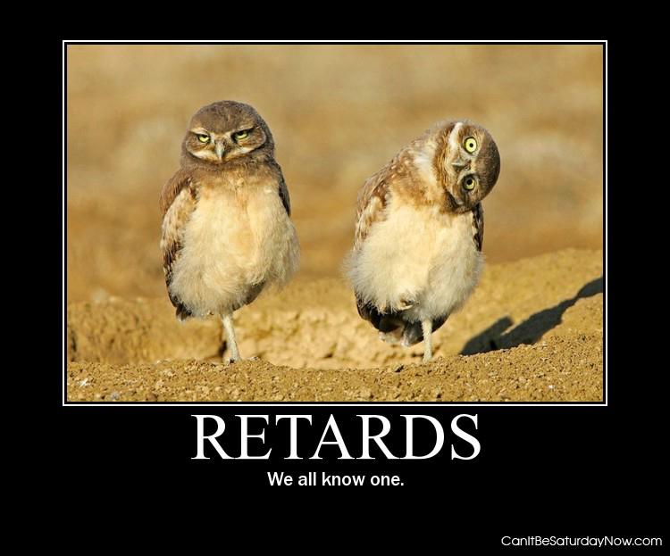 Retards - we all know at least one if you don't then its you.