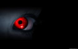 Red eye and black