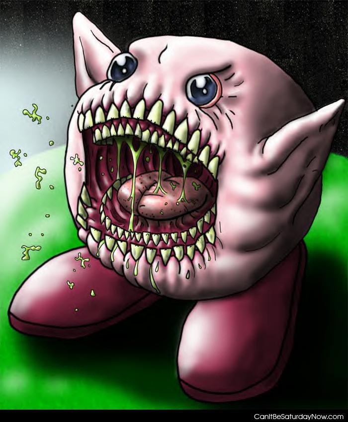 Zombie kirby - Kirby tried to eat a zombie and now we have fan art