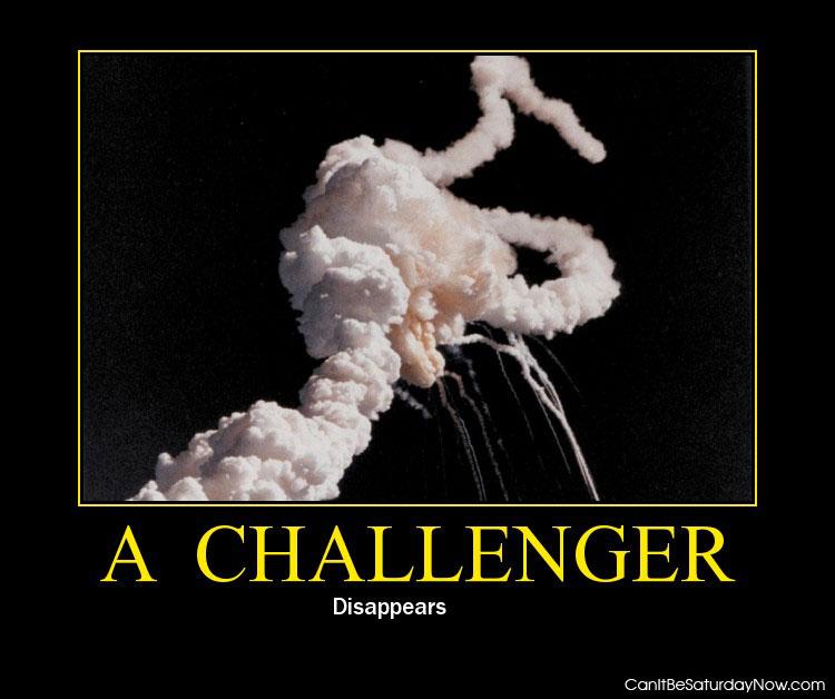 Challenger Disappears - The Challenger Disappears after takeoff.