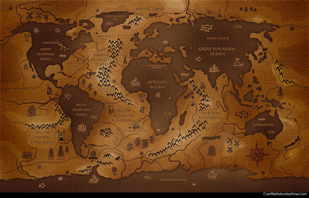 Map of the world - Old school map