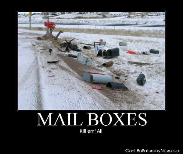 Dead boxes - someone decided to ruin all theses mail boxes