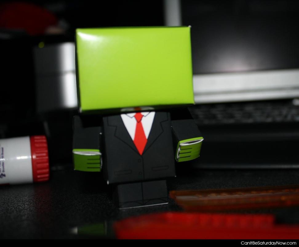 Green boxman - green box man cut out