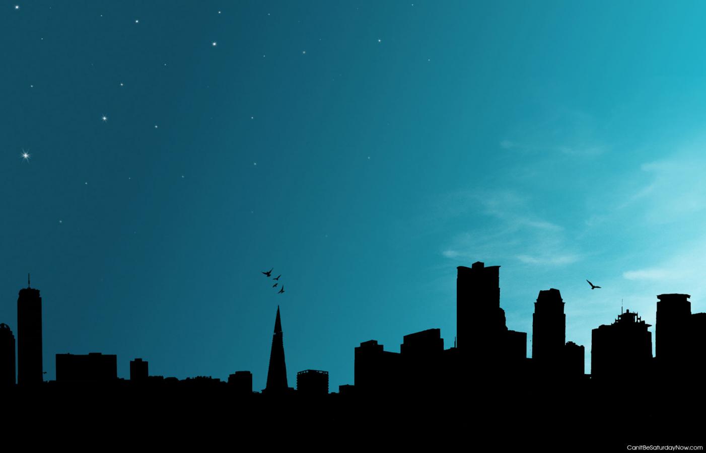 Blue night line - blue sky with city