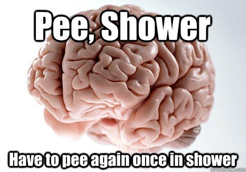 Pee shower - makes you have to pee again once in the shower
