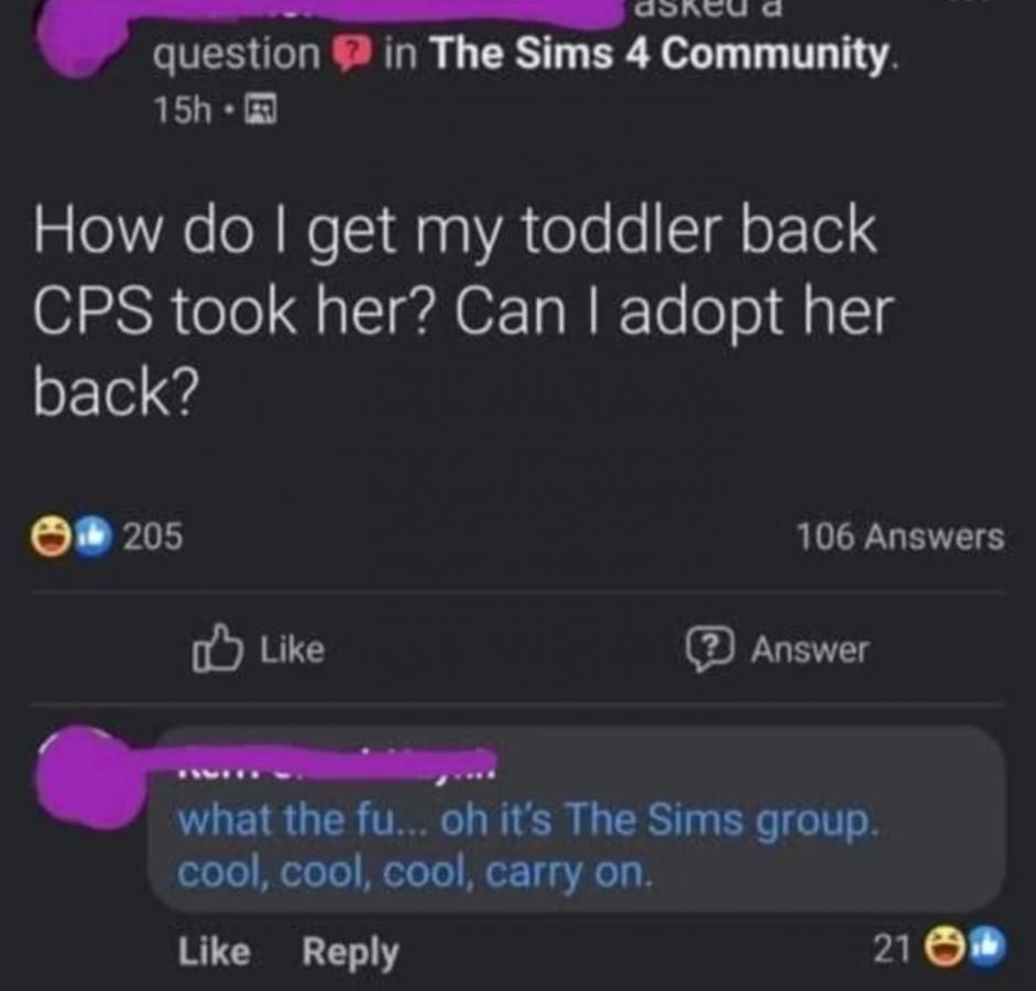 Adopt your kid back from CPS - Glad this is the sim