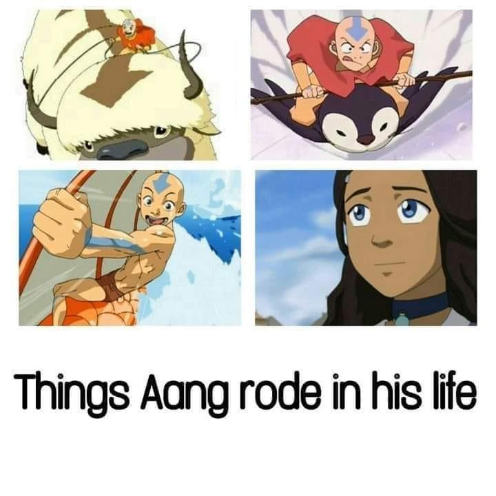 Aang rides - he rode them all