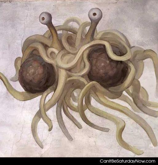 FSM painting - Painting if the flying Spaghetti Monster
