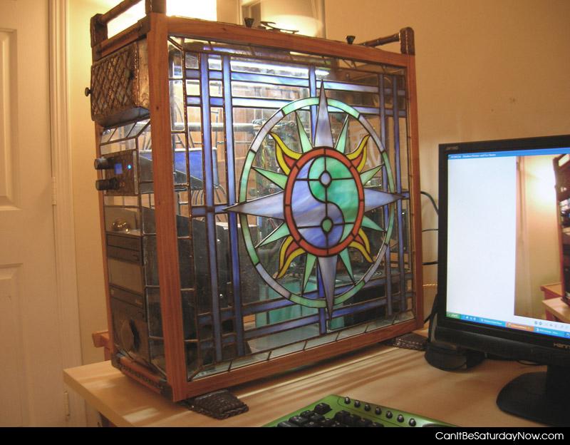 Stain glass case - a cool stain glass case for a pc