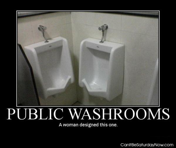 Public washrooms - this one was designed by a woman.