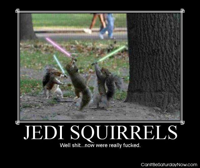 Jedi squirrels - oh shit we are in it now