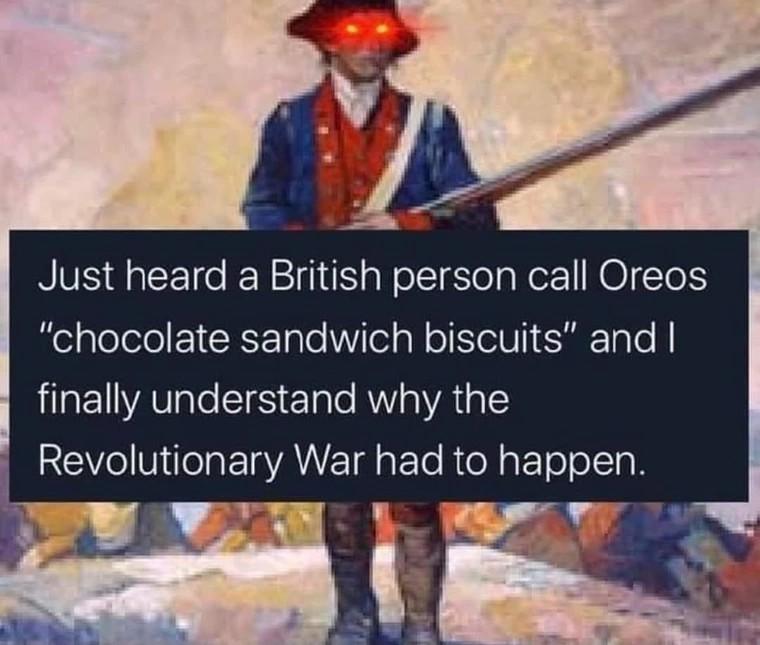 Chocolate sandwich biscuits - the war was fine