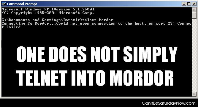 Telnet mordor - one can not simply telnet into mordor