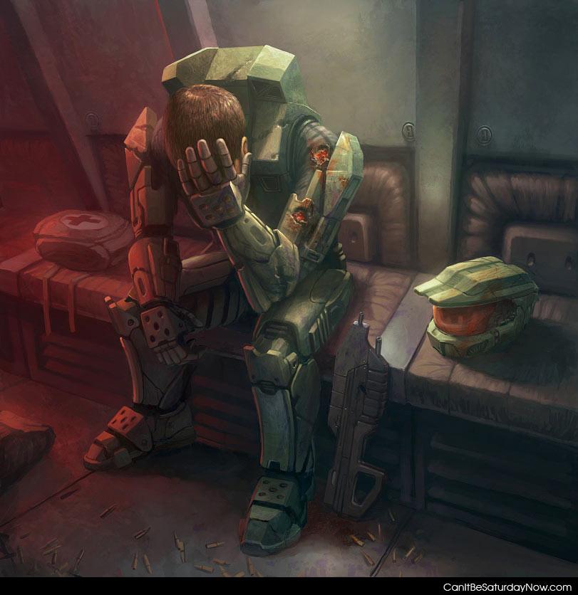 Halo face palm - Fan art of the master chief doing a face palm