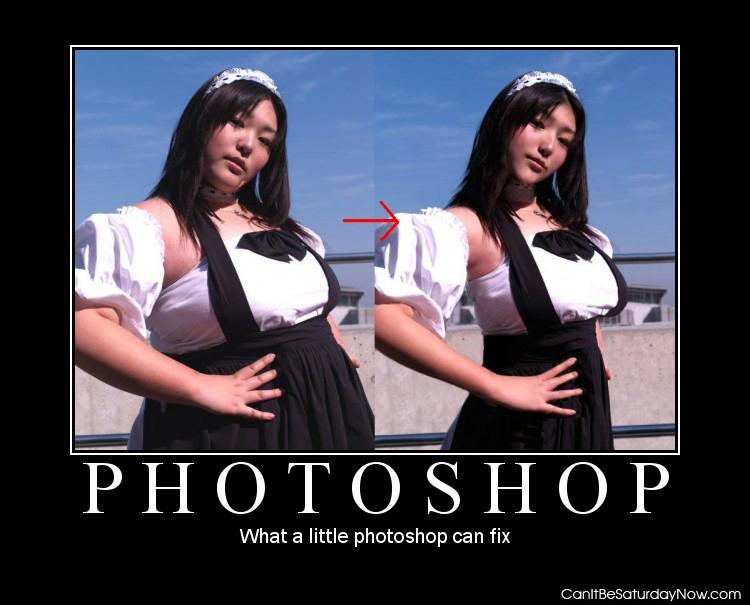 Photoshoped - shoped girl is shoped well