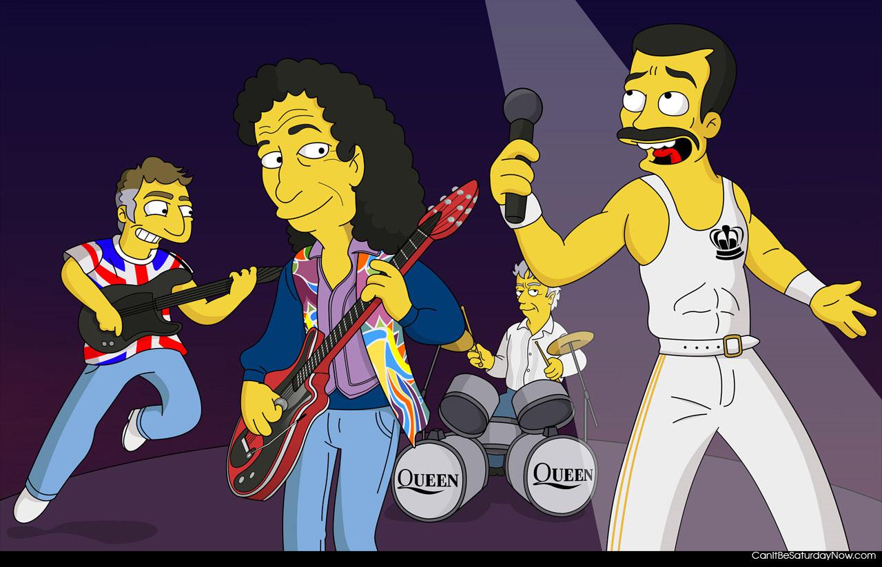 Queen - Queen band in Simpson's style