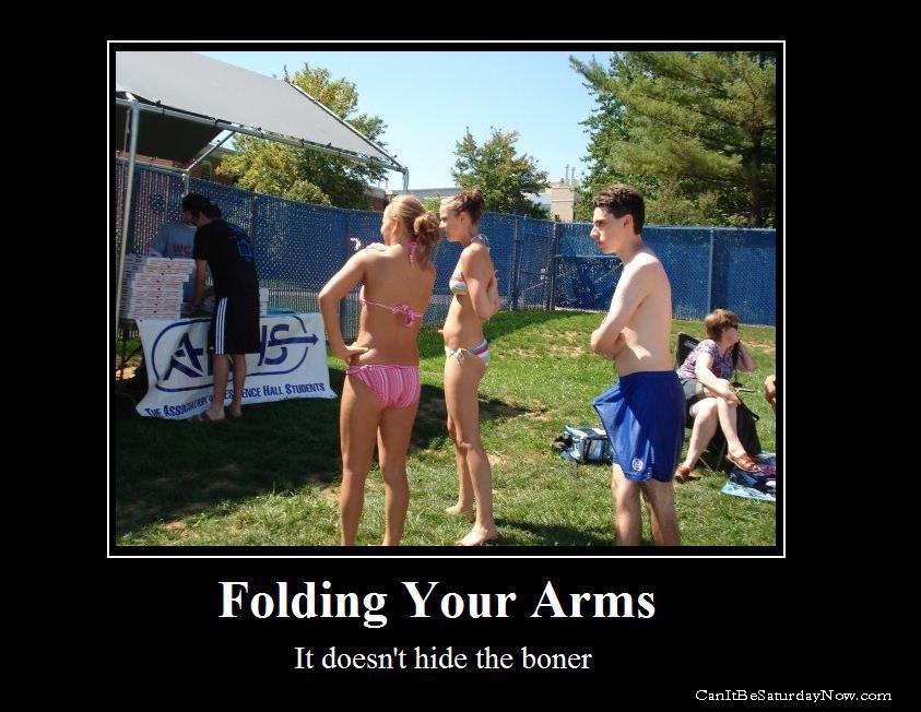Folding - hard to hide anything when your topless