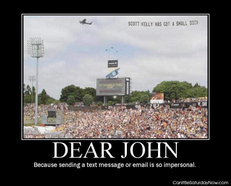 Dear john plane - why send a text