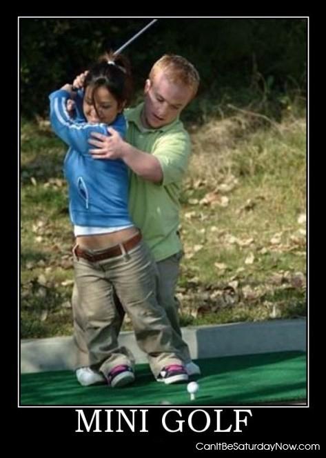 Mini Golf - Mini people playing mini Golf
