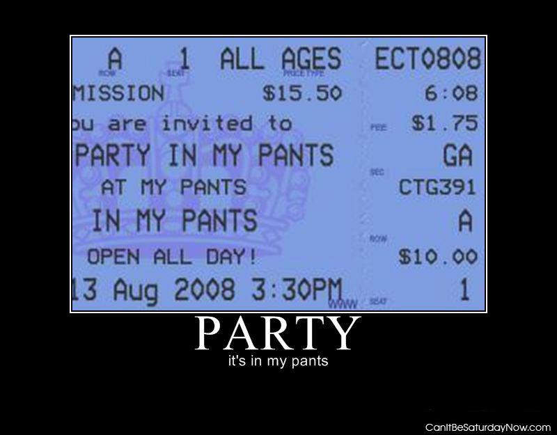Pants party - part is in my pants