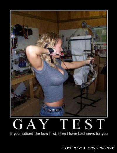 Gay test - nice crossbow right?