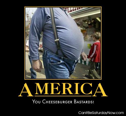 America is fat - we love our cheeseburgers
