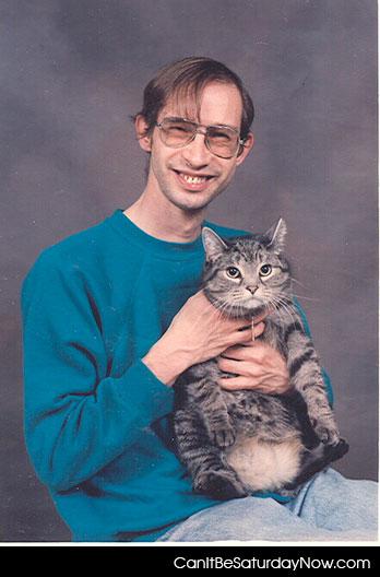 Cat family - he has a cat in his professional photo