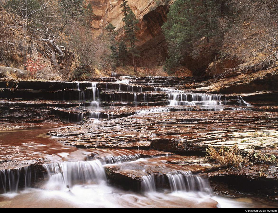 Rock waterfalls - River threw some rocks with waterfalls