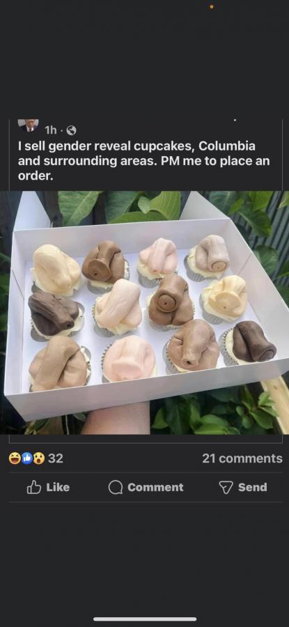 Penis cupcakes - gender reveal cupcakes