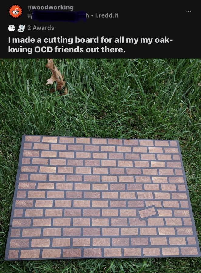 OCD cutting board - just to mess with them