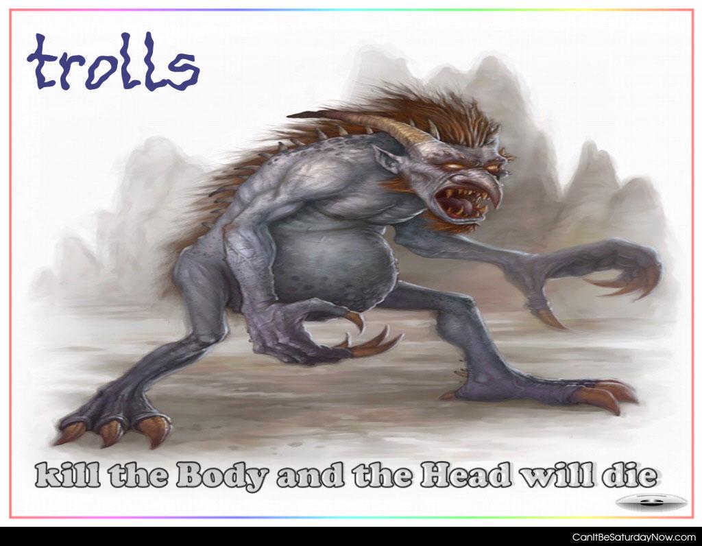 Kill trolls - kill the body