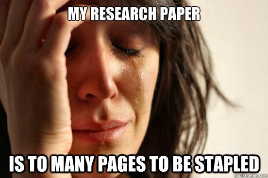 Research paper - my research paper is to many pages to be stapled