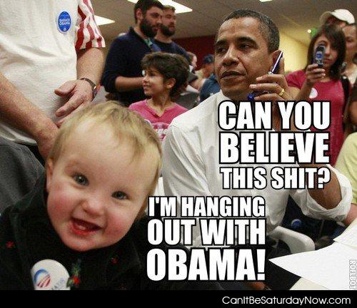 Baby obama - A baby who is happy to hang out with Obama