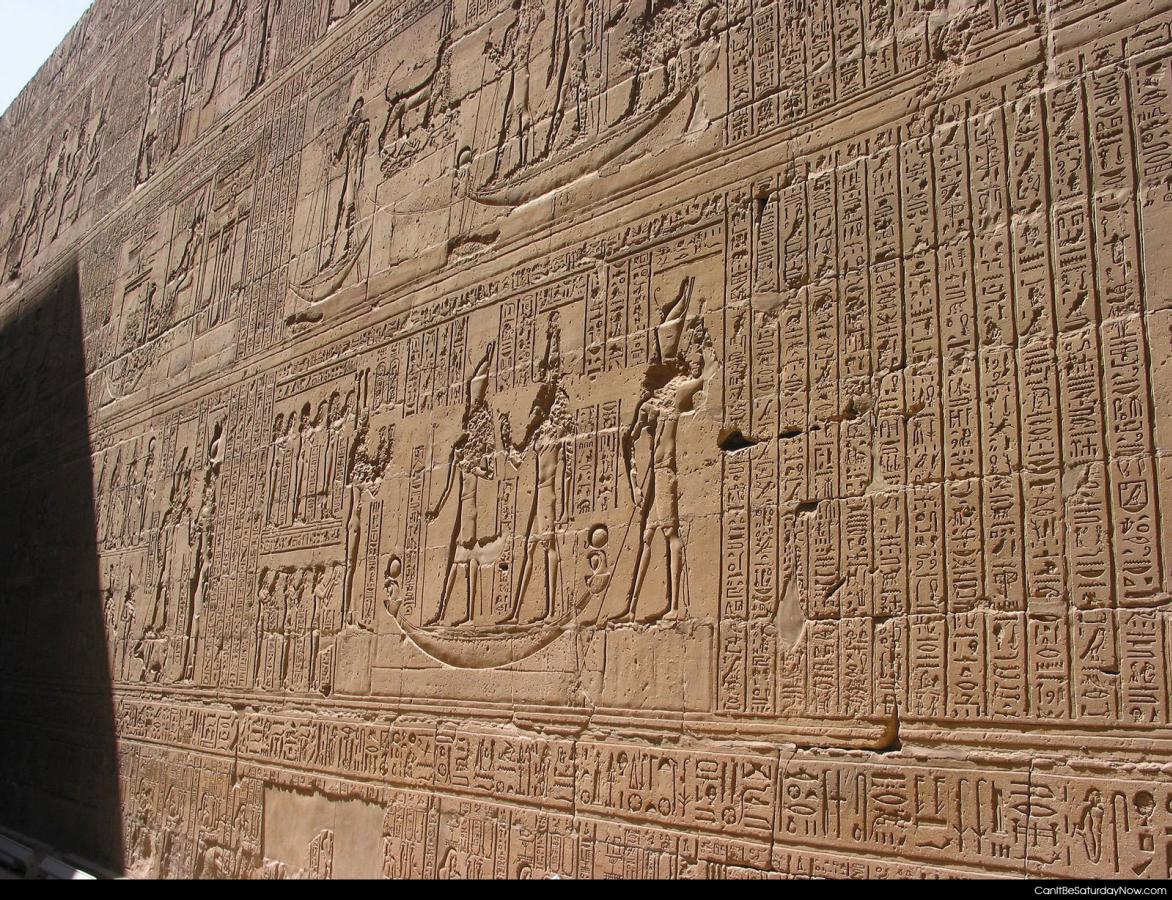 Egyptian hieroglyphs - Egyptian hieroglyphs on a wall