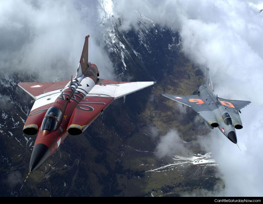 Jets over mountains - mountains maybe be old but jets are cooler