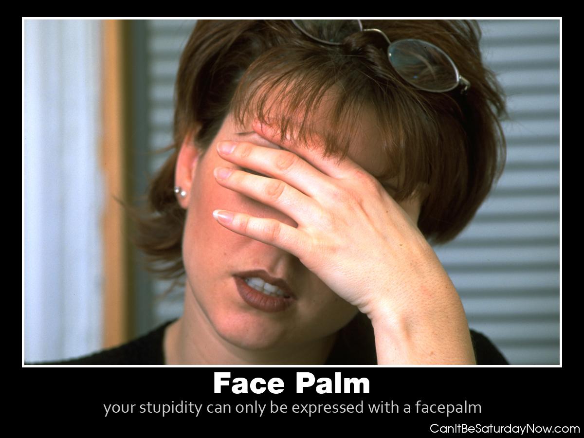 Face palm young lady - your stupid