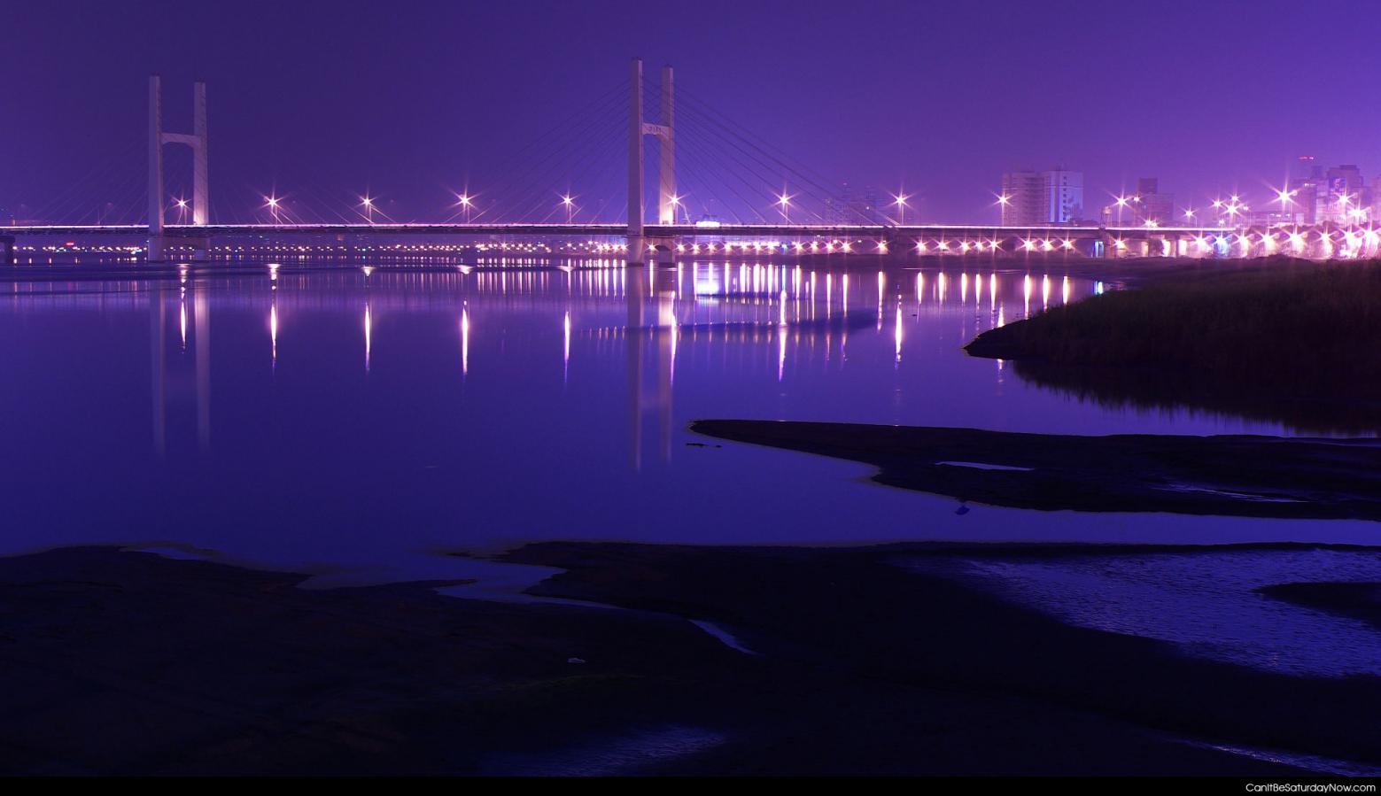 Suspension bridge - suspension bridge at night