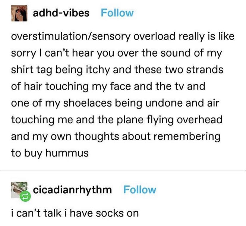 ADHD people - can't have socks on