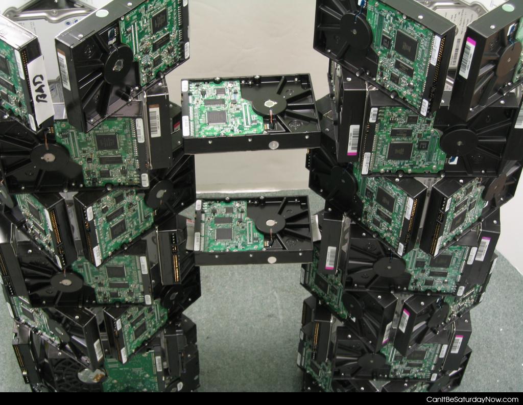HD tower - tower made of hard drives